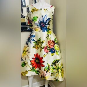 ASOS Cream Dress with Yellow and Green Accents